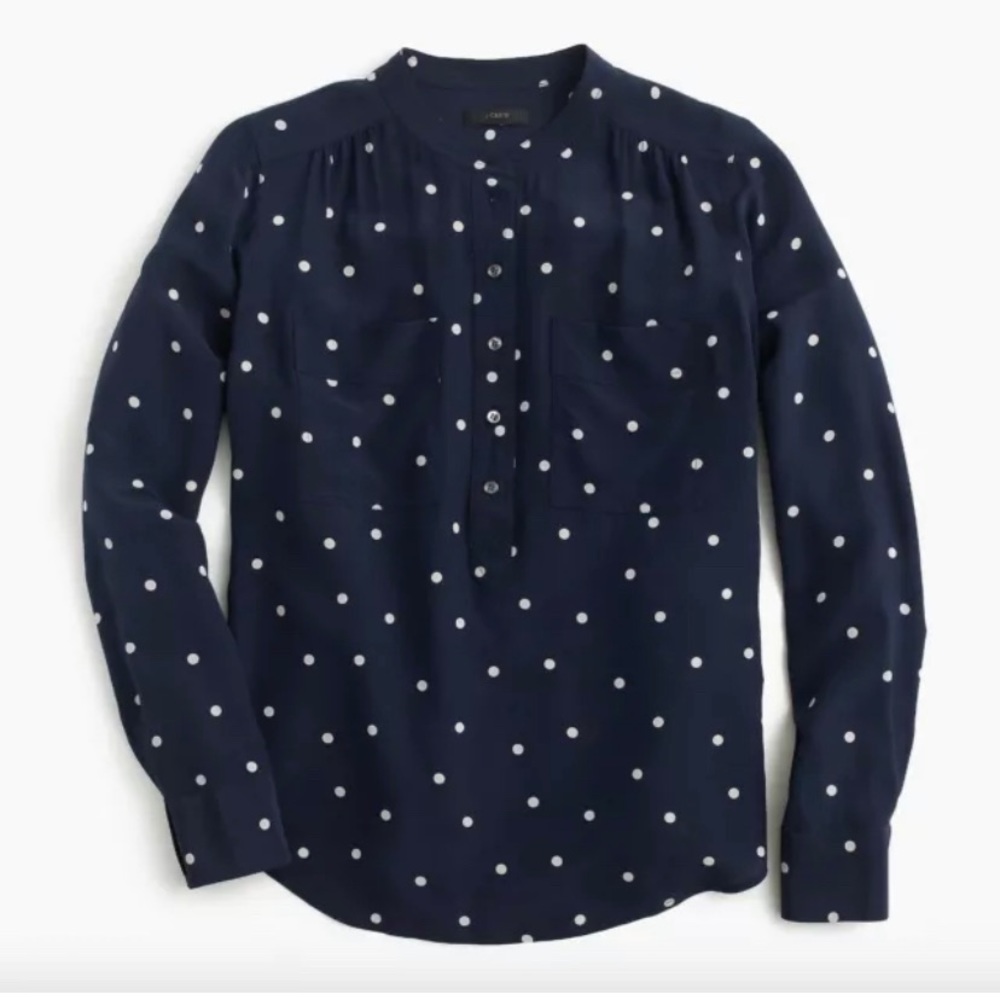 ISO Jcrew silk polka dot blouse
